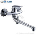 Chrome finished wall mount tub shower faucet with brass tube